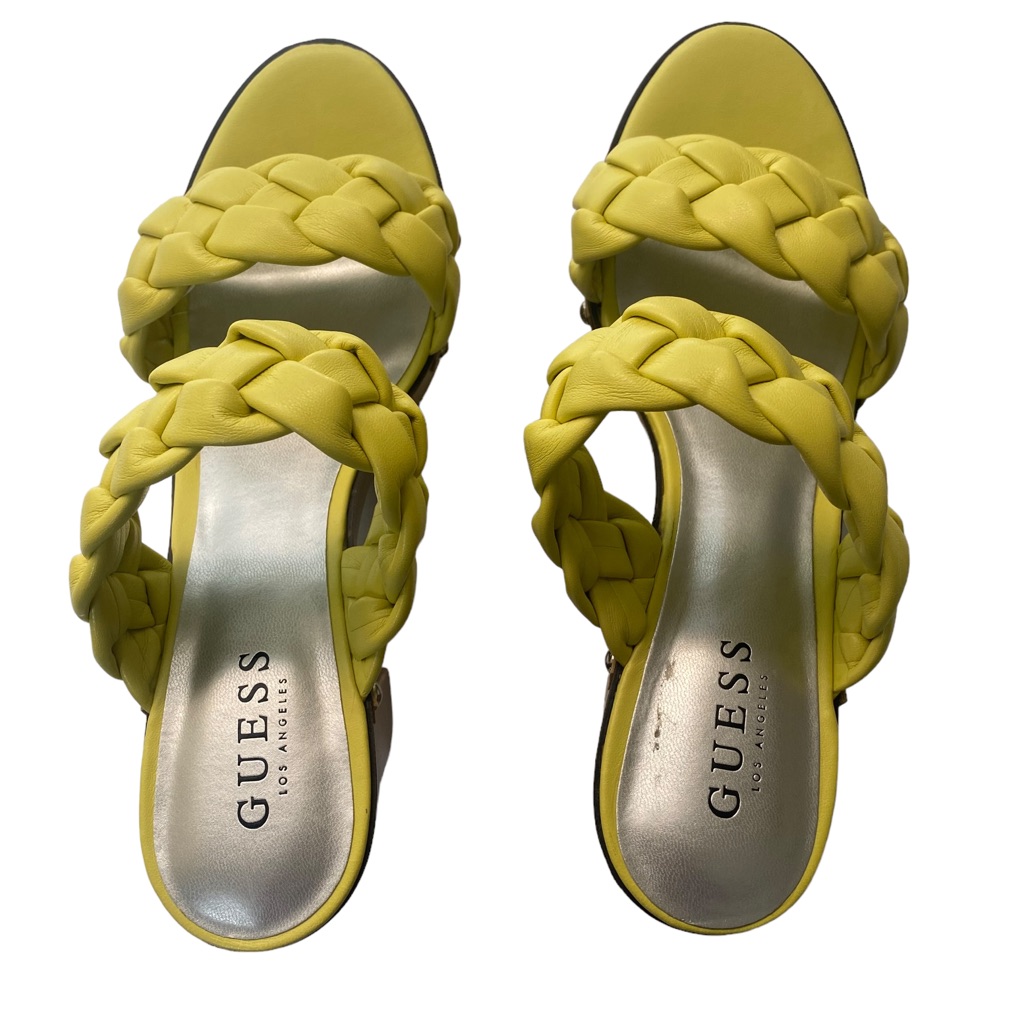 Lime Green, Guess, Braided Sandals, Heels, Size 9m